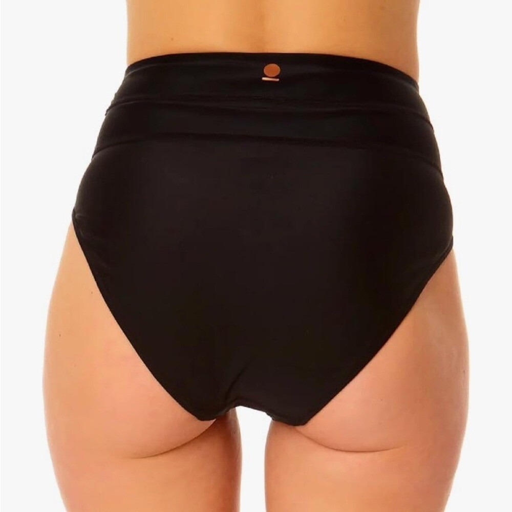 Coppersuit Womens Black High Waist Bikini Bottoms Copper Infused UPF 50+